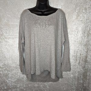 Gap Heather Grey Scoop Neck Long Sleeve T Shirt “Twisted” Collar